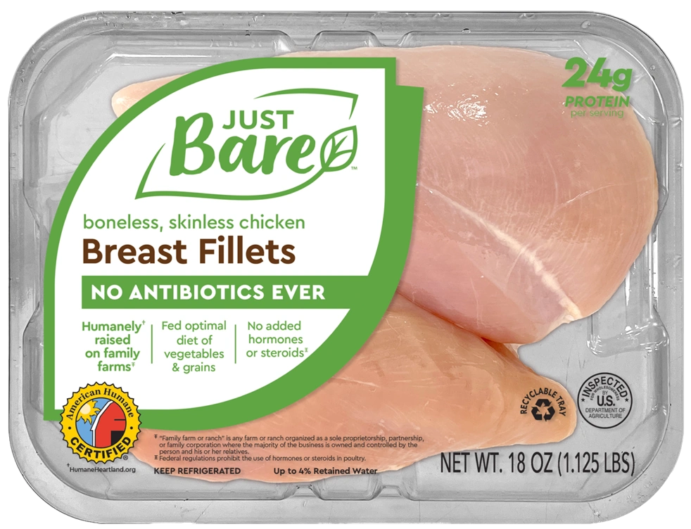 Boneless Skinless Chicken Breast Fillets - Just Bare Foods