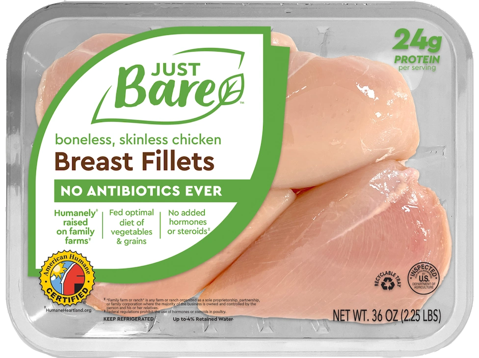 Boneless Skinless Chicken Breast Fillets - Family Pack - Just Bare