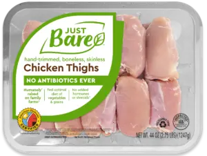 Just Bare Chicken Thighs, Organic & Natural