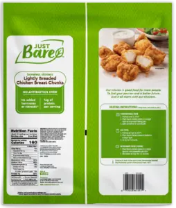 Lightly Breaded Chicken Breast Chunks (4lbs) - Just Bare Foods