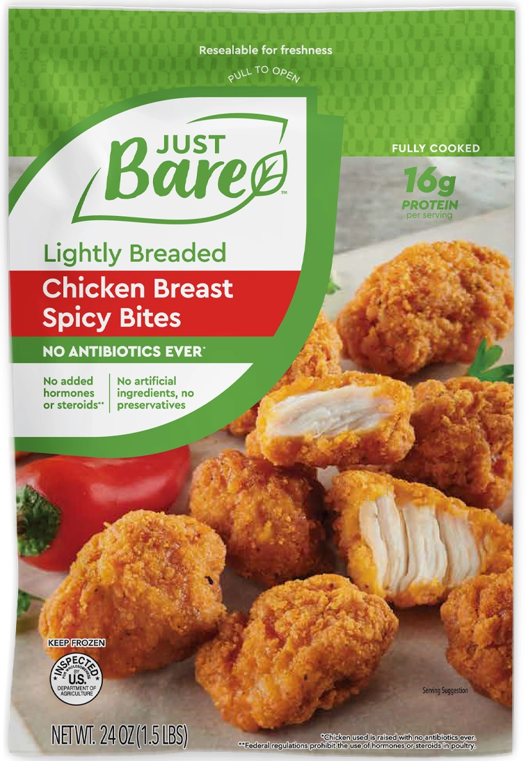 Lightly Breaded Chicken Breast Chunks - Just Bare - 64 oz (4 lbs)