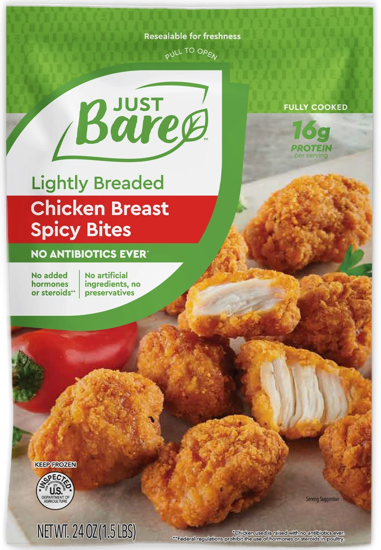 Lightly Breaded Spicy Chicken Breast Bites - Just Bare Foods