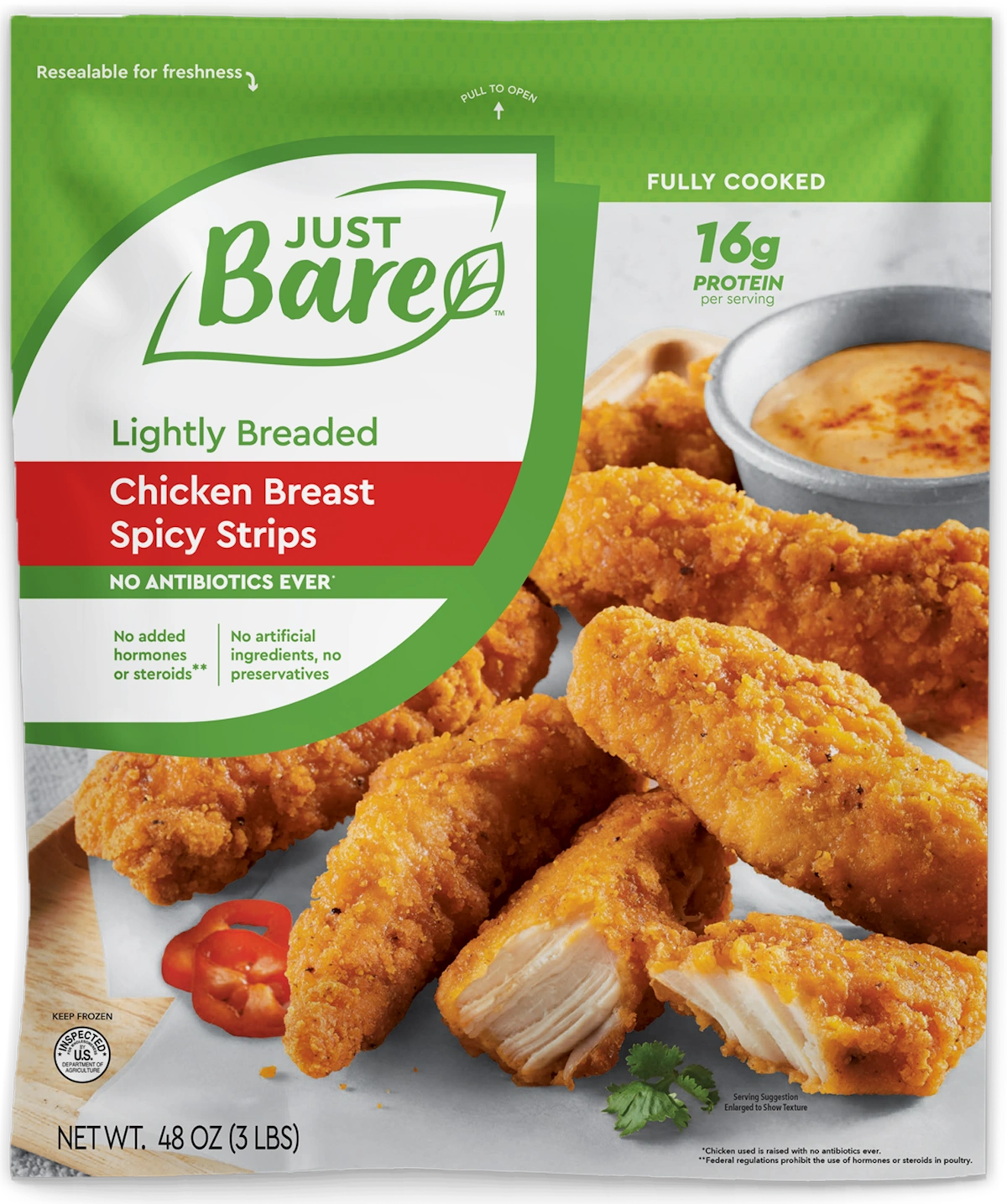 Lightly Breaded Chicken Breast Original Fillets (3lbs) - Just Bare Foods