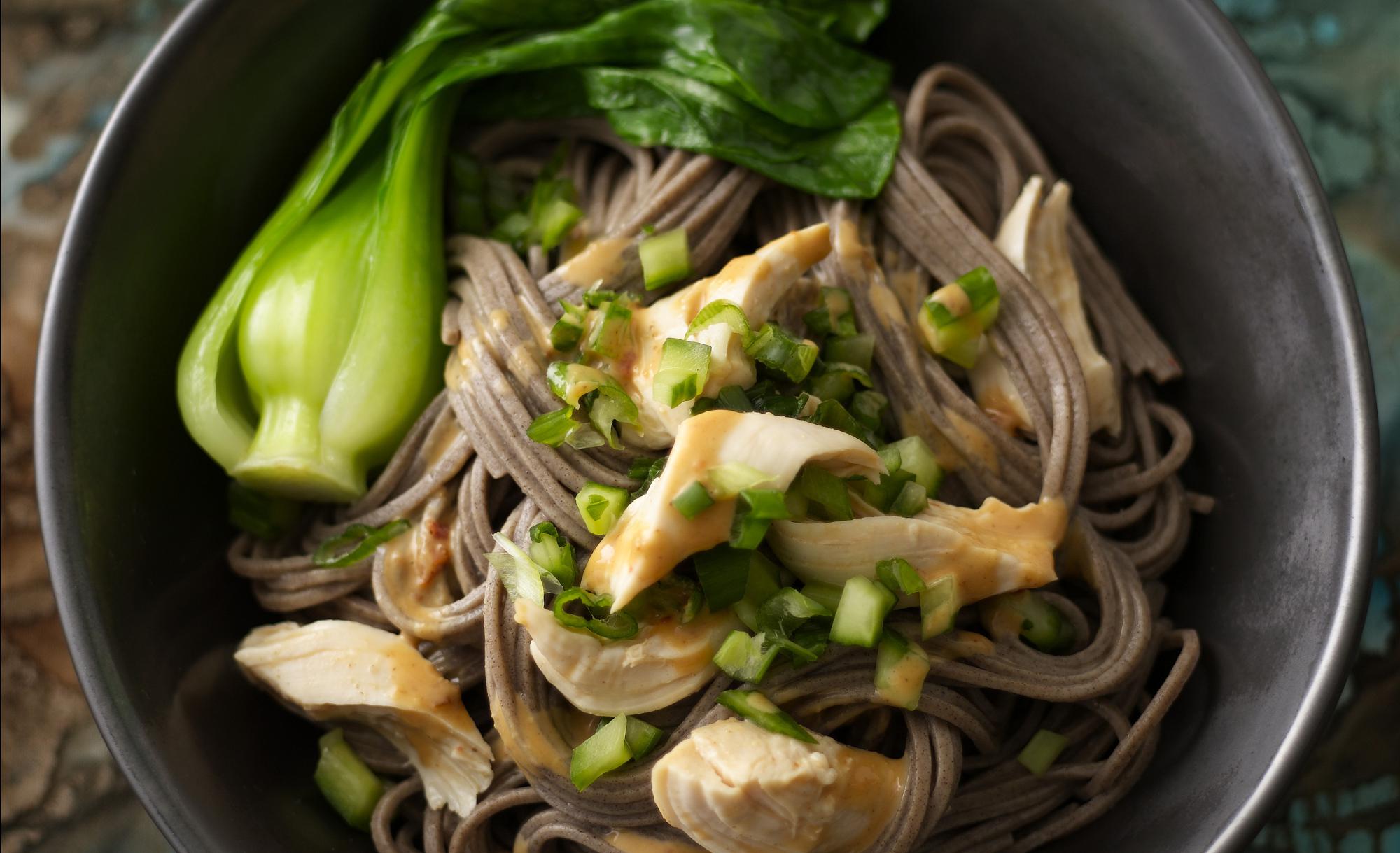 Soba Noodles with Mushrooms and Bok Choy