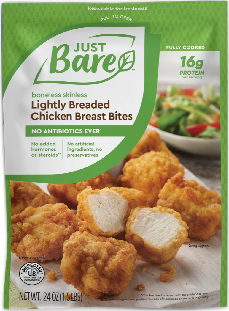Lightly Breaded Chicken Breast Bites - Just Bare Foods