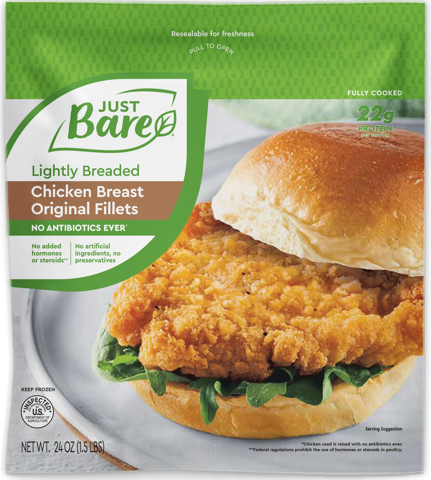 Just Bare Chicken Breast Strips, Lightly Breaded – Yacht Chef Goods Market